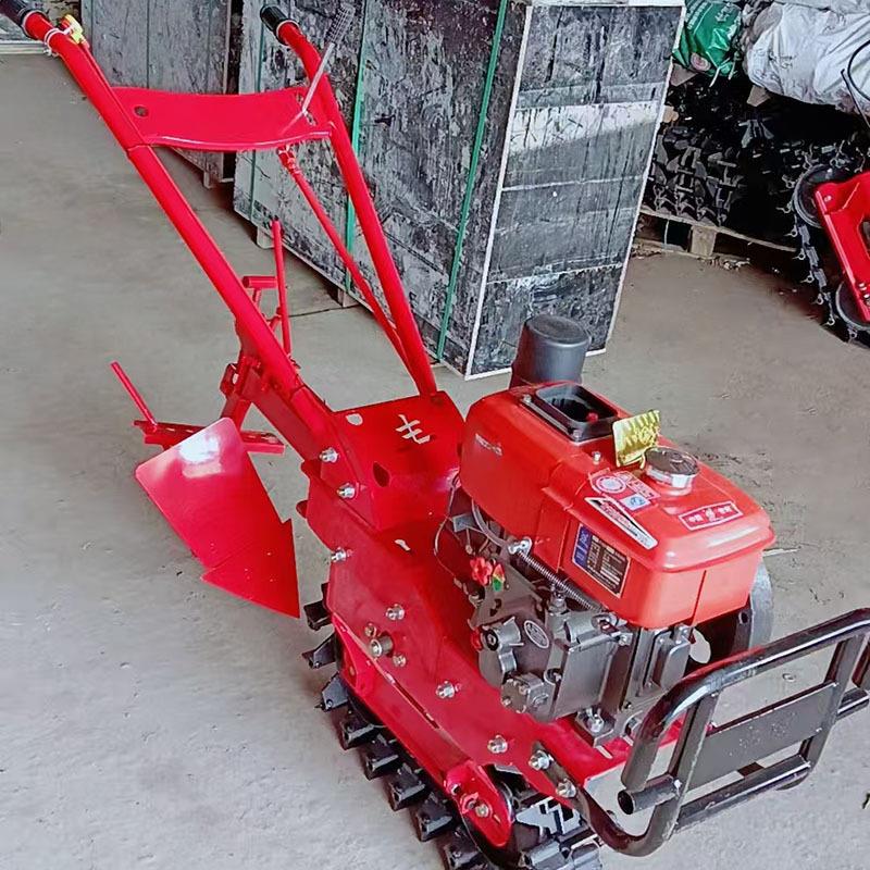 履带式小红牛链轨微耕机家用农田小型汽柴油开沟播种松土微耕机 - 图1