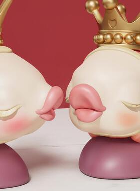 双鱼订婚摆件结婚新婚送新人礼物客厅酒柜家居装饰品乔迁新居礼品