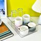 New transparent double-layer drawer cabinet seasoning bottle cup storage student dormitory desktop skin care products storage rack