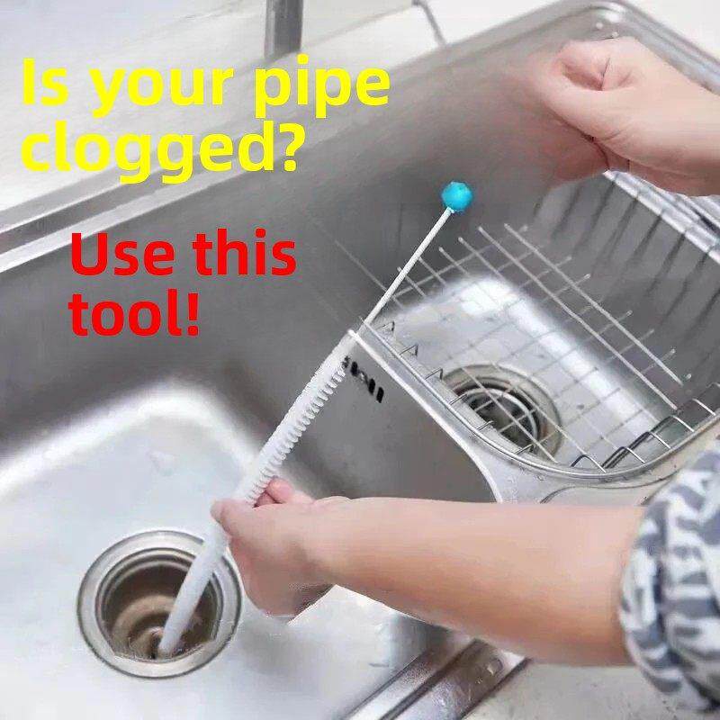 Sewer pipe dredger washbasin bathroom floor drain hair cleaning brush bend toilet dredging pipe brush