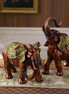 大象摆件葫芦招财欧式奢华客厅玄关酒柜电视柜高档装饰中式工艺品