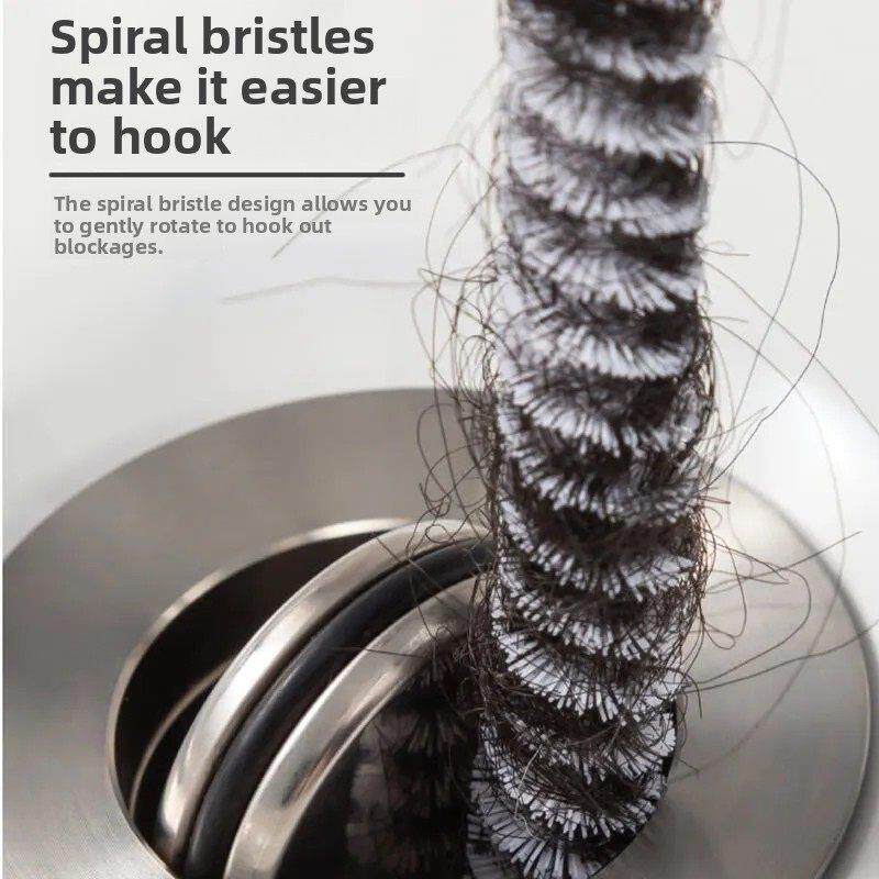 Sewer pipe dredger washbasin bathroom floor drain hair cleaning brush bend toilet dredging pipe brush