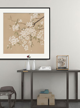 中式玄关挂画中古风宋氏美学禅意装饰养生馆古典油画工笔水墨画