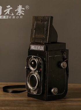 复古老式照相机模型拍照摄影道具怀旧工艺品橱窗陈列装饰品摆件