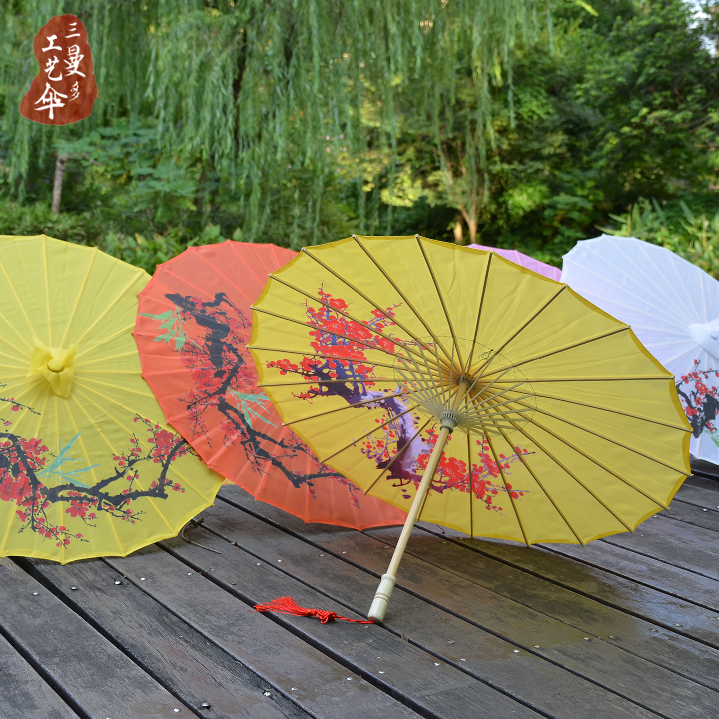 三曼多古风伞梅花牡丹旗袍走秀道具伞汉服拍照古典舞蹈伞表演古装 - 图0