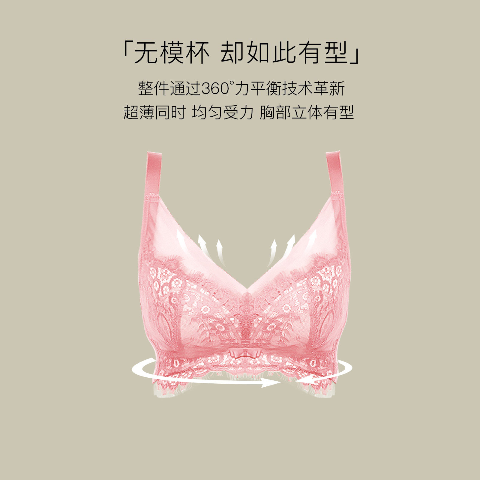 Gracing/歌瑞森【商场同款】小花蕊文胸超薄小胸平胸无杯垫内衣 - 图2