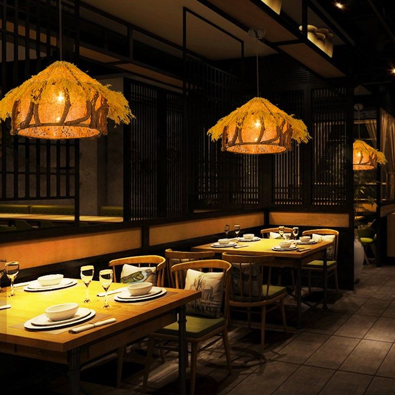 中式复古个性仿古藤艺竹艺农家乐特色餐厅民宿客栈吧台咖啡厅吊灯,淘宝优惠券,粉丝福利购,淘宝优惠卷