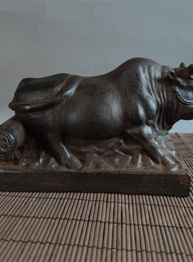 铸铁材质黄河大铁牛微型版摆件民俗怀旧工艺雅居茶社客厅实用收藏