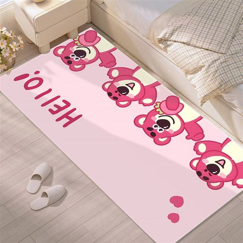 卡通儿童房地毯书桌学习桌地垫卧室床前草莓熊床边毯客厅茶几地毯 - 图2