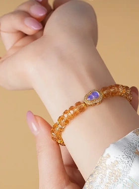 古法金锆石葫芦玻璃水晶串珠手链轻奢高级感手串时尚精致新款手饰