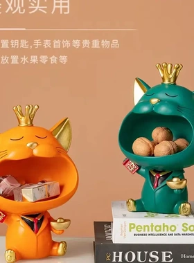 猫玄关钥匙收纳摆件进门鞋柜客厅家居装饰品乔迁礼物