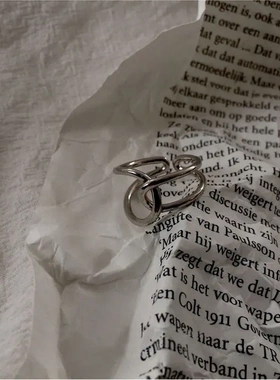 日式食指戒小众设计风女潮人时尚个性复古冷淡风开口指环