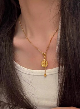 新中式金色星星月亮项链女颈链