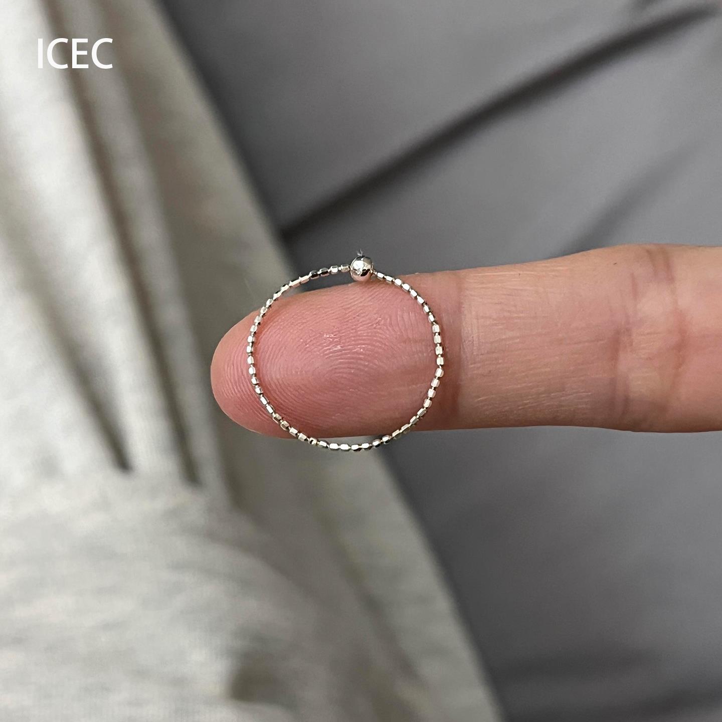 Korean style cool mini very small round bead ring for women