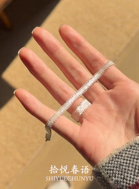 清冷感复古白色米珠手链女