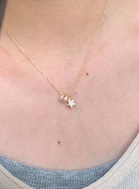 韩系超闪金色流星项链女