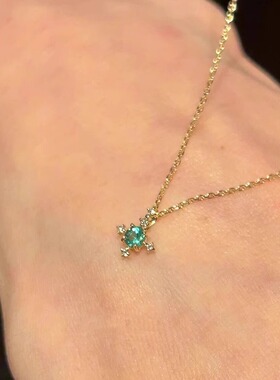 金色微镶十字架项链女颈链