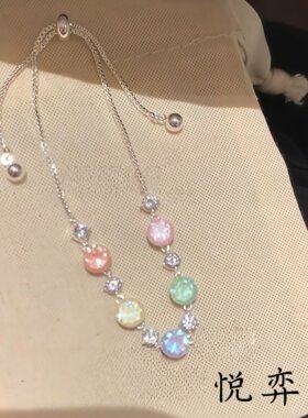 爆闪多巴胺仿锆石糖果串珠手链女