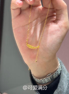 新中式金色锦鲤吊坠项链女