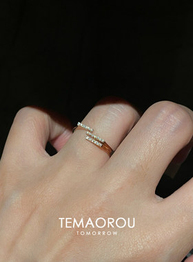 极简主义！爆闪平衡木极细戒指女