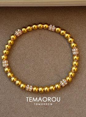 不掉色！新中式金色串珠手链女