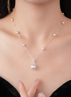 法式复古不规则珍珠项链女简约时尚气质百搭锁骨链轻奢高级感项饰