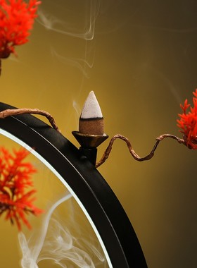 灯圈手办展示摆件新中式家居客厅办公室创意禅意发光装饰摆件定制