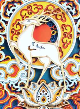 maxmake叠雕玄关酒柜办公室桌面装饰摆件高级感小众乔迁开业礼品