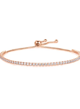 欧美莫桑钻饰品女士配饰纯银轻奢珠宝手饰直排钻手链工厂镶宝石