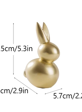 新品创意金色兔子家居复活节装饰客厅桌面玄关树脂工艺品摆件动物