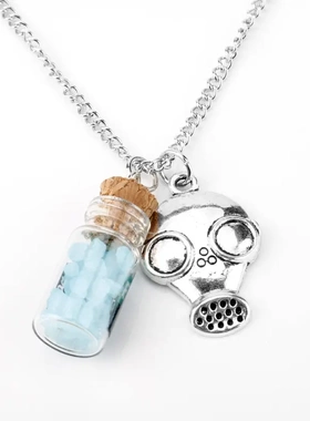 绝命师项链breaking b防面具蓝色盐瓶挂件合金电镀几何型常规链
