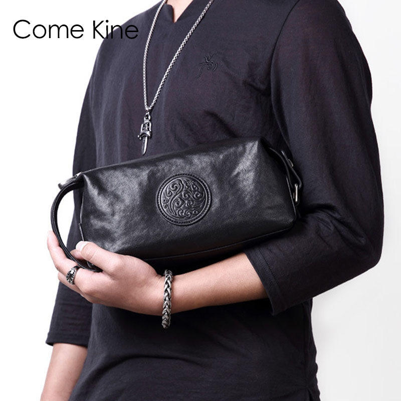 ComeKine新款手包男真皮大容量手抓包头层牛皮商务男包百搭手拿包,淘宝优惠券,粉丝福利购,淘宝优惠卷