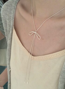 蝴蝶结流苏项链女2026轻奢高级感