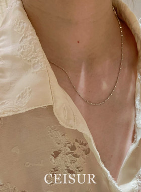 定制款！简约ins风银色素链项链