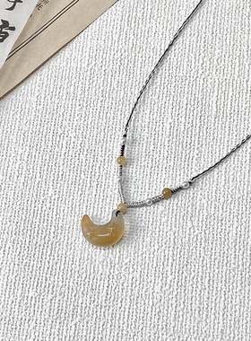简约月亮吊坠项链女配饰