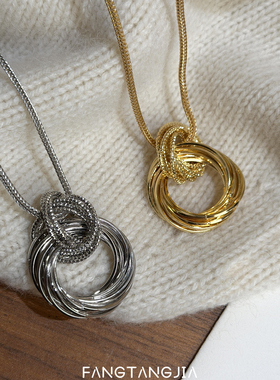 秋冬乌斯莫比环金属项链配饰
