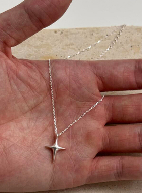 清冷感ins风四芒星项链女配饰