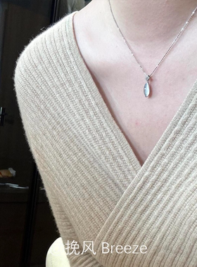 冰透水滴项链女简约风气质锁骨链