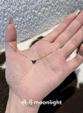 新中式极细金色爱心项链女锁骨链