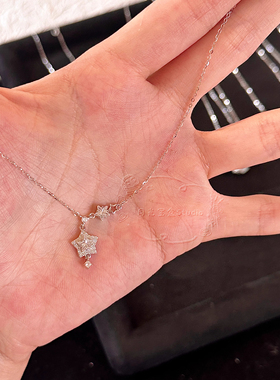 淡粉星星项链女款甜美风锁骨链