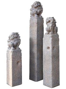 中式庭院仿古拴马桩狮子花园造景布置栓马柱落地摆件Y室内玄关装