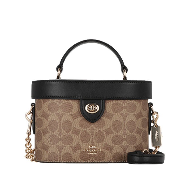 COACH/蔻驰经典印花PVC单肩斜挎手提化妆盒子包-新,淘宝优惠券,粉丝福利购,淘宝优惠卷