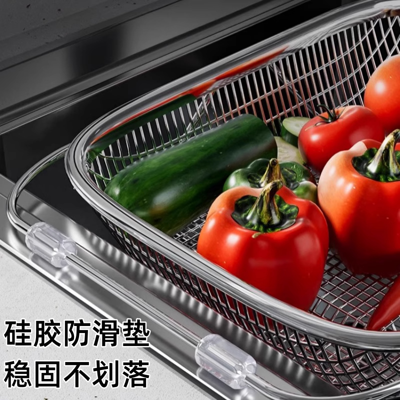 伸缩沥水篮不锈钢洗菜盆厨房家用水槽多功能置物架水池沥水洗碗架 - 图2