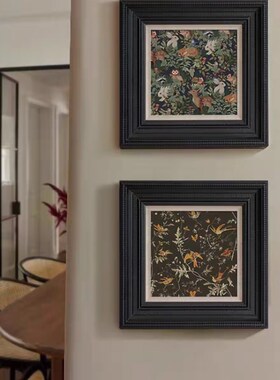 中古风玄关饭厅软装饰画白领高级感卧室书房挂画复古竹子意境壁画
