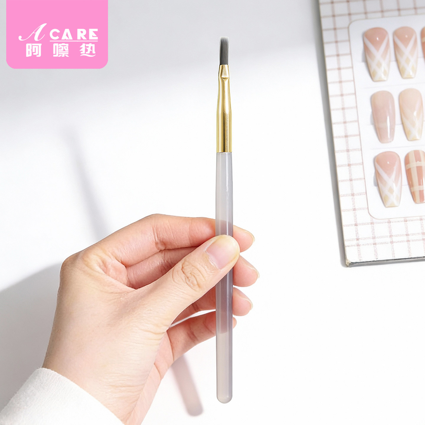 美甲笔刷/加长A1vq001-加长格纹美甲笔多功能彩绘扫扫笔刷新手用,淘宝优惠券,粉丝福利购,淘宝优惠卷