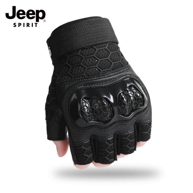 骑行手套夏季户外运动半指漏指防滑耐磨软壳防护减震防摔战术手套 - 图3