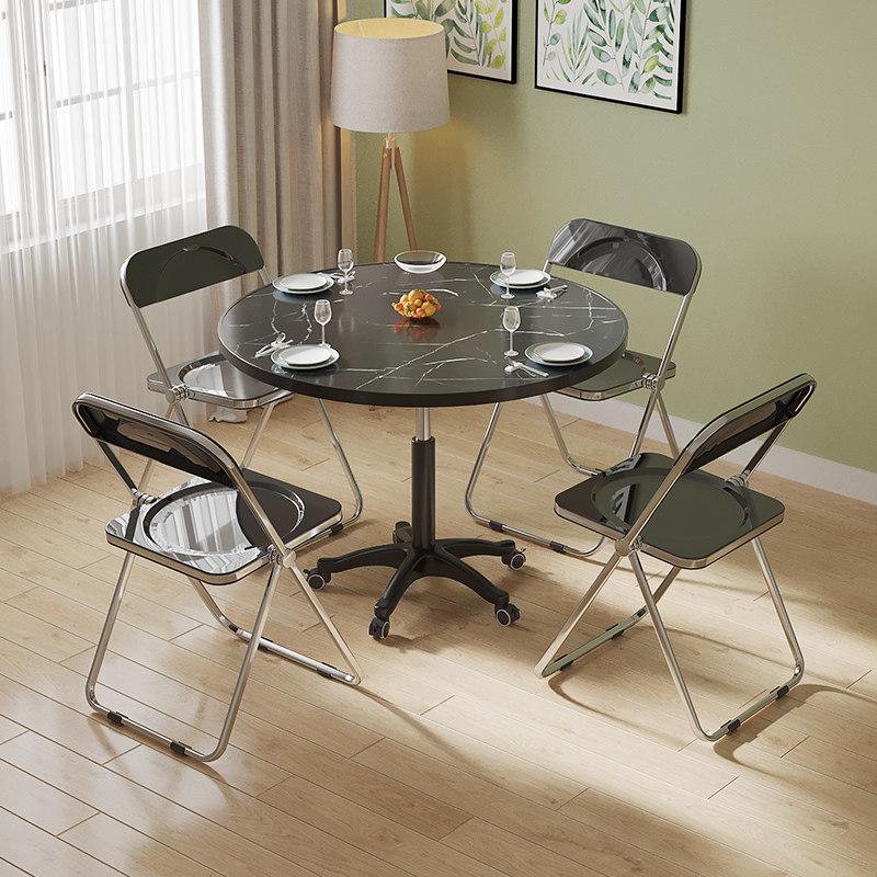 简约带滑轮圆e桌可升降家用阳台小桌休闲接待洽谈桌沙发边床头小,淘宝优惠券,粉丝福利购,淘宝优惠卷