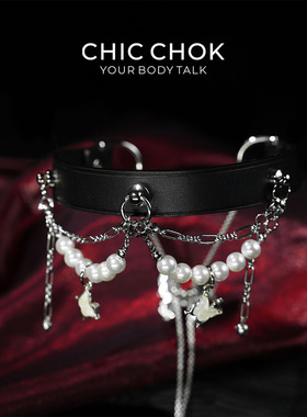 CHICCHOK珍珠蝴蝶项圈男女通用