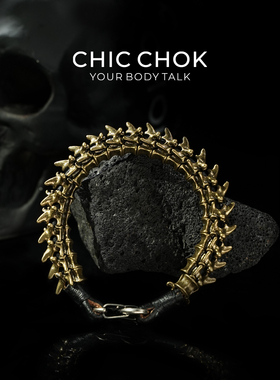 CHICCHOK钛钢龙骨手链男欧美嘻哈街头个性复古霸气高级感潮流手饰