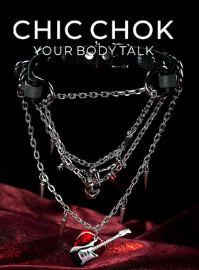 CHICCHOK窒息骷髅头摇滚吉他项圈